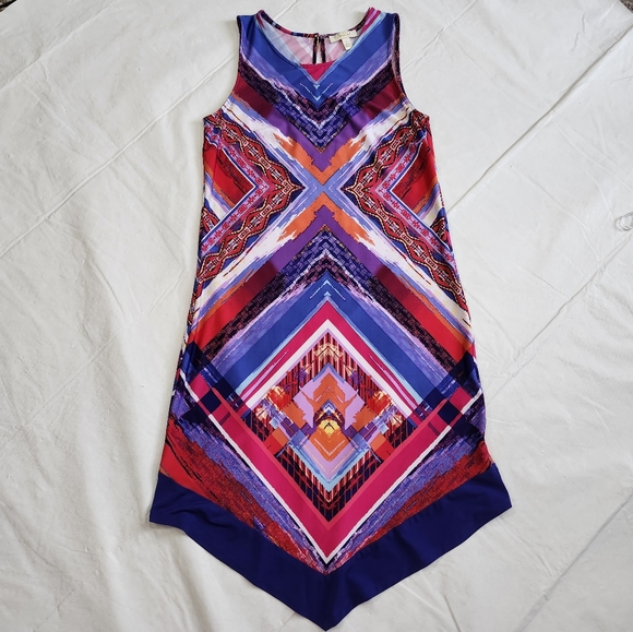 Prelude Size Large Multicolor Sleeveless Geometric Dress - Picture 3 of 7